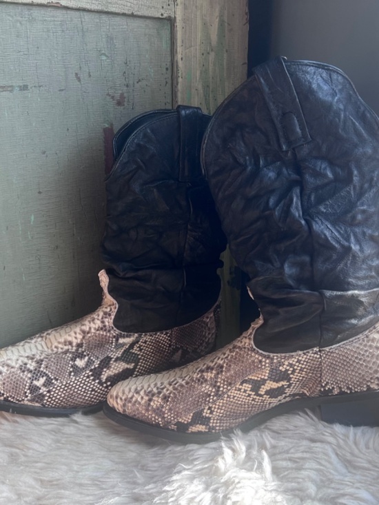 Vintage Leather Snakeskin Python Western Cowboy Boots 11.5” Long/Users/kathleenp main image 10